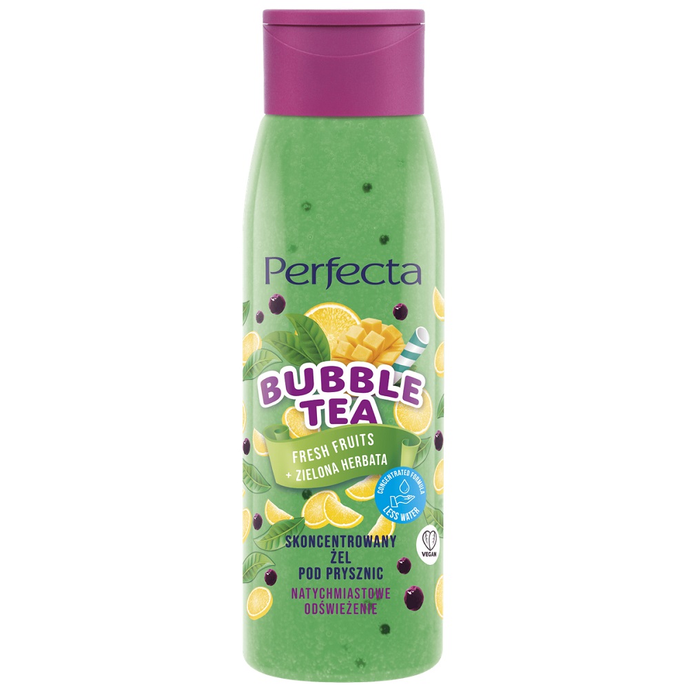 80672671751640244 Bubble Tea skoncentrowany żel pod prysznic Fresh Fruits + Zielona Herbata 400ml - obrazek 1