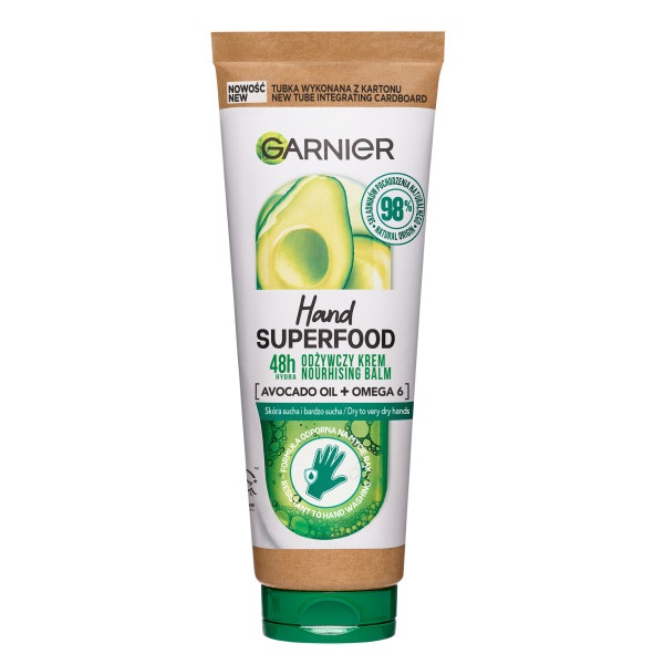 80748871664782972 Hand Superfood Avocado odżywczy krem do rąk z olejkiem z awokado i kwasem omega 6 75ml - obrazek 1