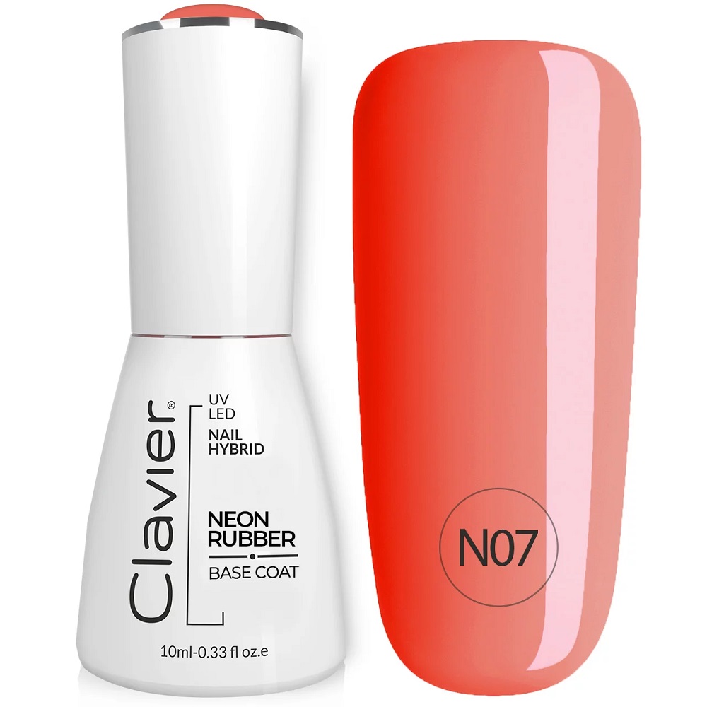 80773851697792833 Luxury Neon Rubber Base kolorowa baza kauczukowa N07 Red Rainbow 10ml - obrazek 1