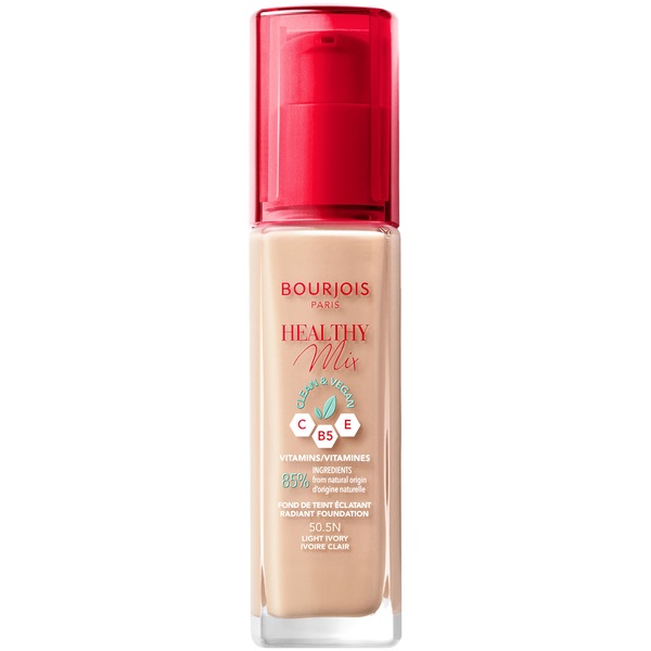 80918191692348073 Healthy Mix Clean wegański podkład rozświetlający 50.5N Light Ivory 30ml - obrazek 1