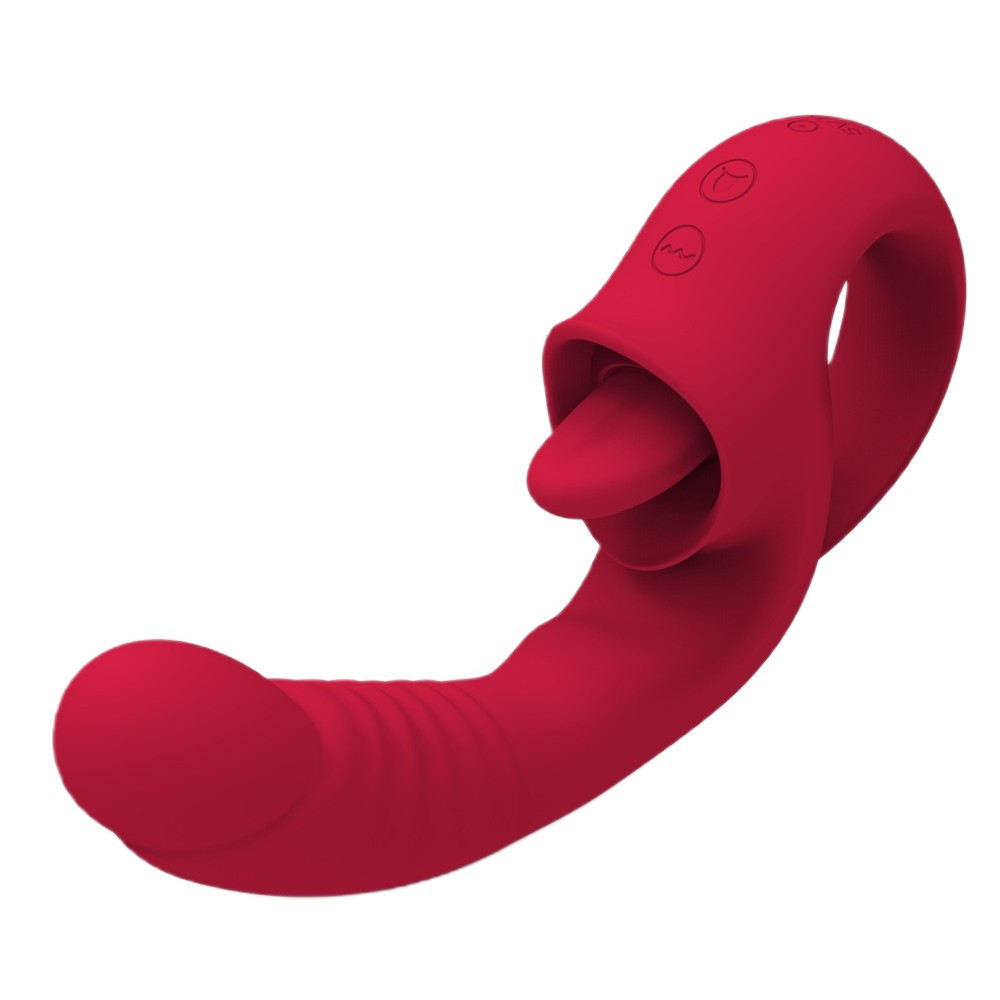 81107401753436809 Licking Vibrator wibrator z języczkiem Red - obrazek 1