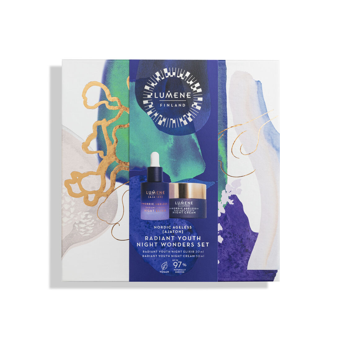 81141071631723153 Nordic Ageless Ajaton Radiant Youth Night Wonders zestaw Radiant Youth Night Elixir 30ml + Radiant Youth Night Cream 50ml - obrazek 1