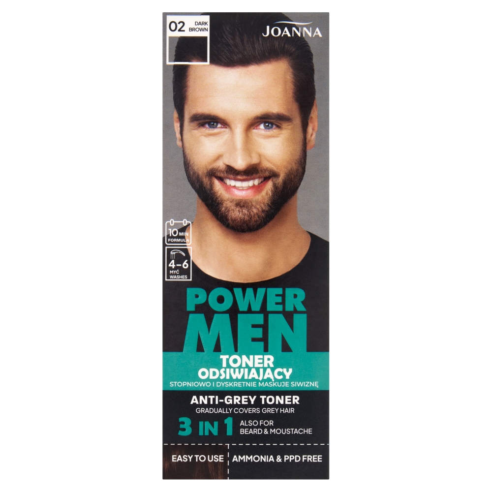 81318801760797048 Power Men toner odsiwiający 02 Dark Brown 80g - obrazek 1