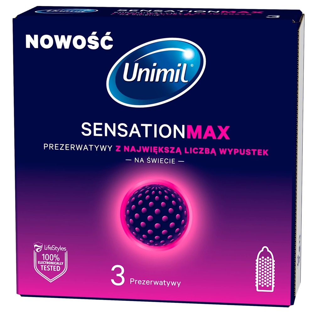 81573851741000380 Senstation Max prezerwatywy z największa liczbą wypustek 3szt. - obrazek 1