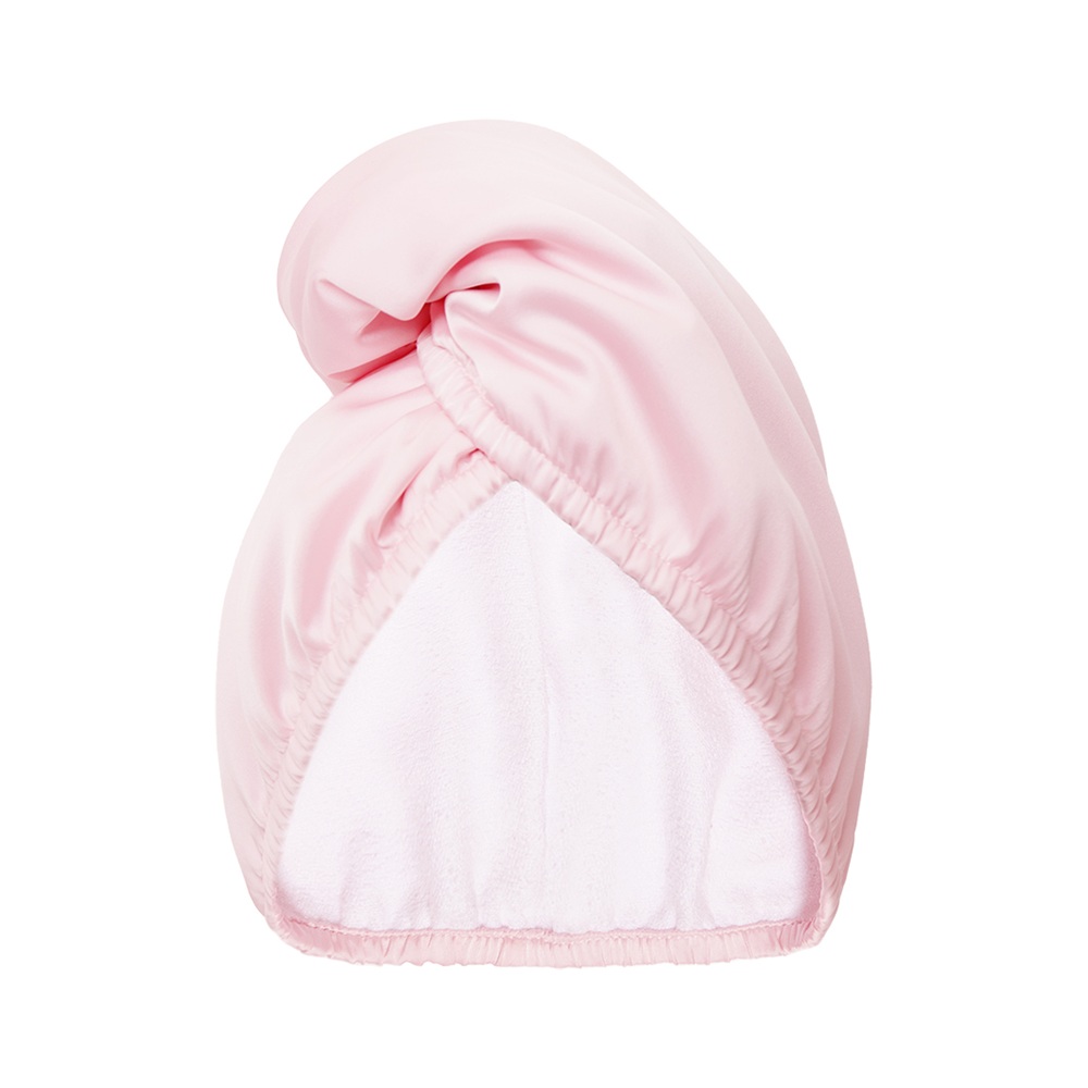 81579021764681826 Dwustronny turban do włosów z mikrofibry i wegańskiej satyny szybkie suszenie anti-frizz Satin Pink - obrazek 1