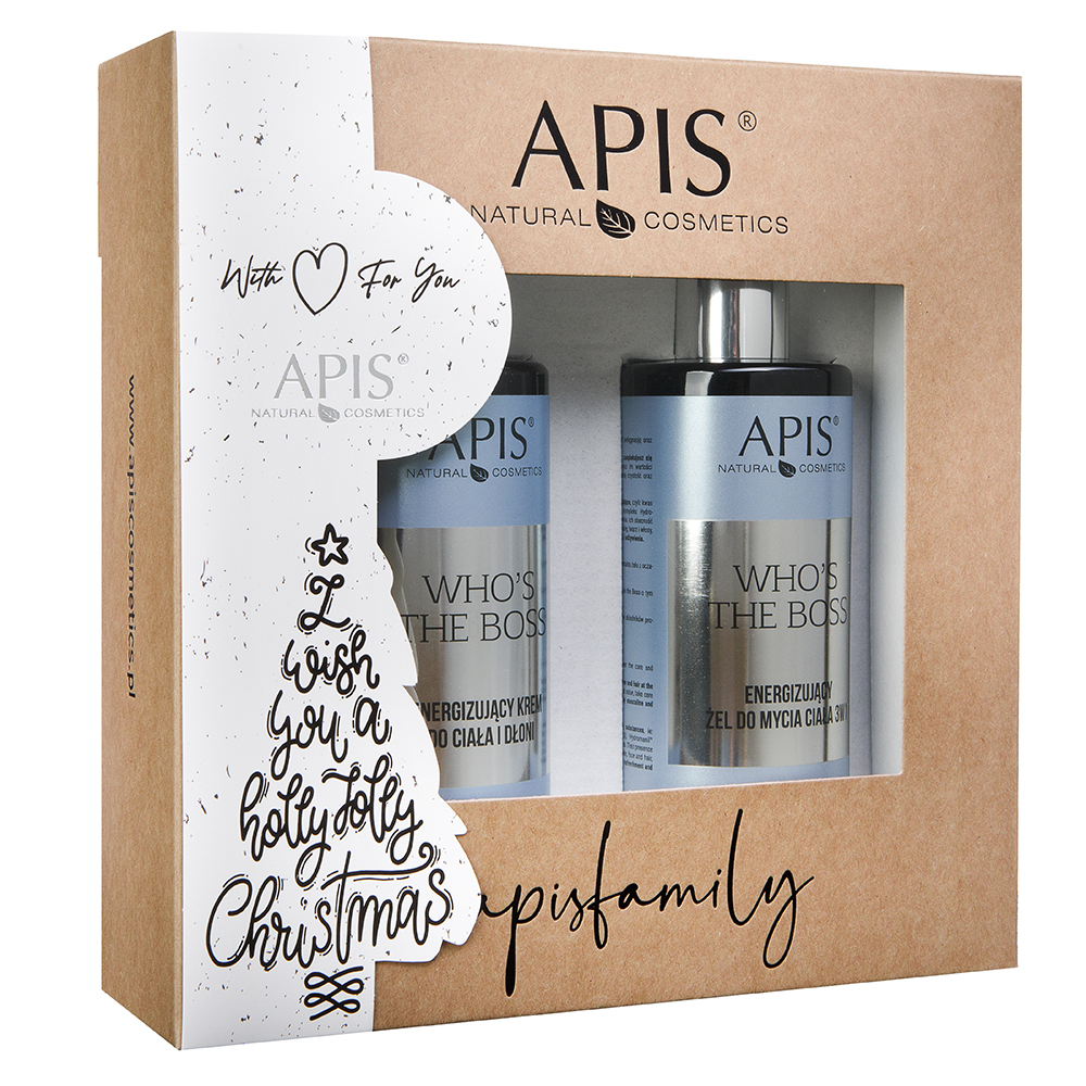 81588641730199408 Who's the Boss zestaw energizujący żel do mycia ciała 3w1 300ml + energizujący krem do ciała i dłoni 300ml - obrazek 1