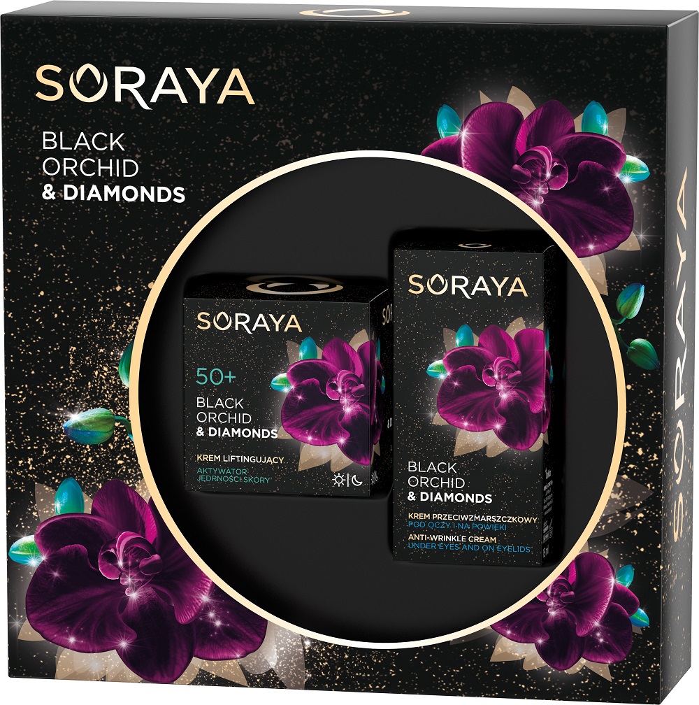 8171651602675807 Black Orchid & Diamonds zestaw liftingujący krem do twarzy na dzień i na noc 50+ 50ml + krem przeciwzmarszczkowy pod oczy i na powieki 15ml - obrazek 1