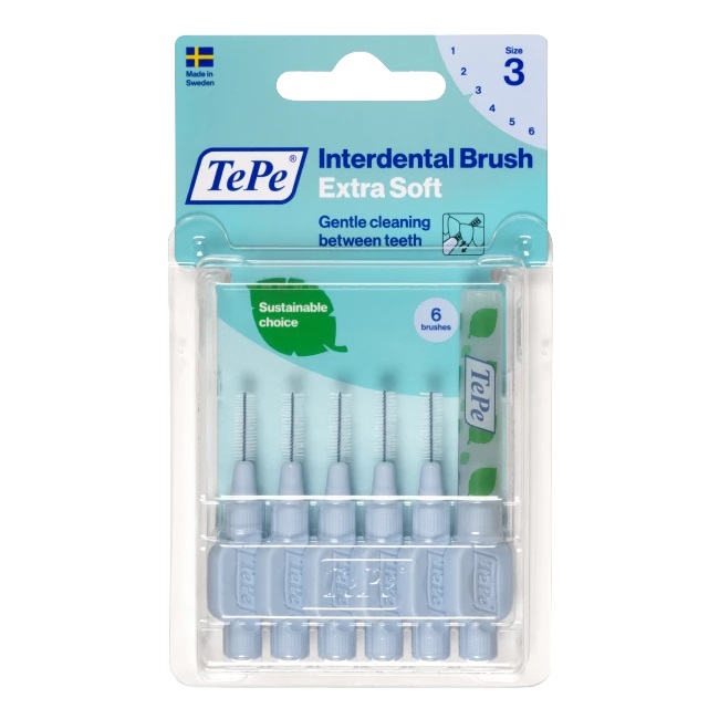 81818111698398632 Extra Soft szczoteczki do przestrzeni międzyzębowych 0.6mm Jasnoniebieskie 6szt - obrazek 1