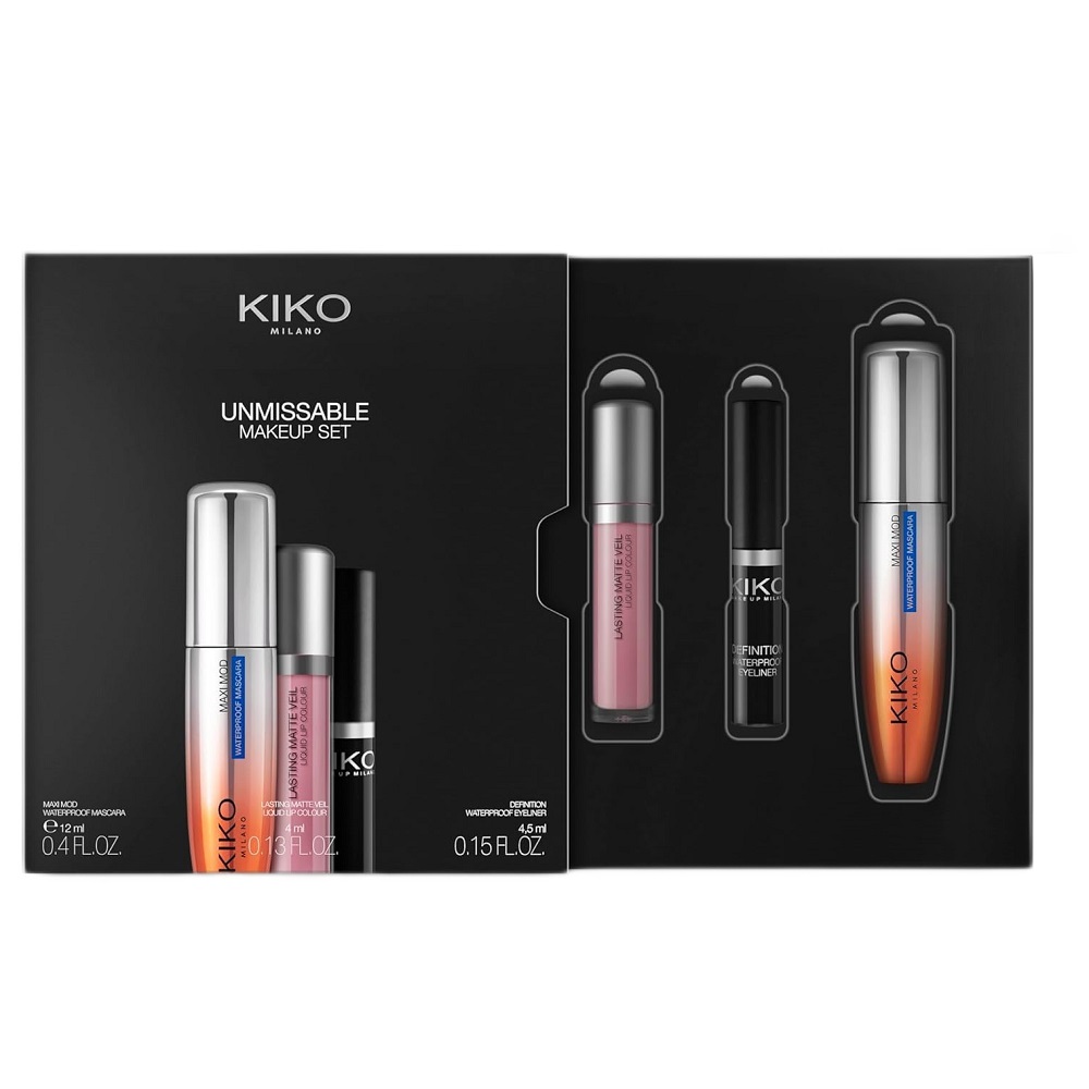 82034881754058742 Unmissable Make Up Set zestaw tusz do rzęs 12ml + wodoodporny eyeliner 4.5ml + matowa pomadka w płynie 4ml - obrazek 1