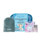 Travel Set Dry Skin podróżny zestaw On-The-Go rękawica do oczyszczania cery suchej + Quick Treat do korekt makijażu + Magnet Cleanser do czyszczenia rękawic i pędzli + kosmetyczka