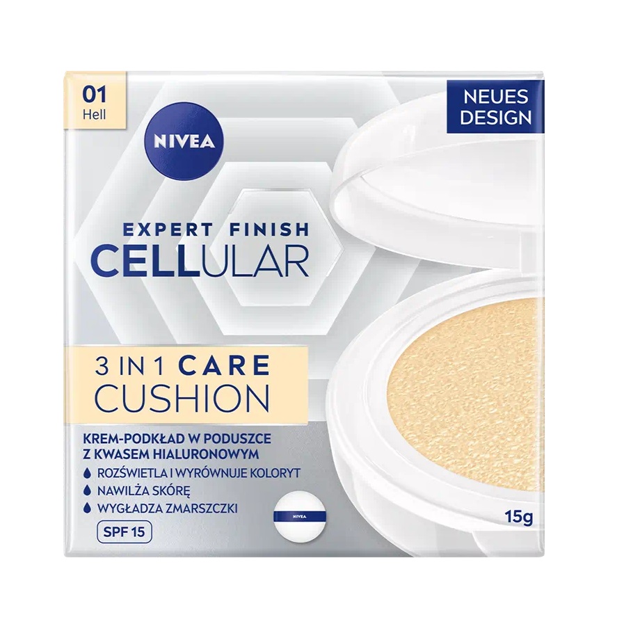 82099241679472172 Expert Finish Cellular 3in1 Care Cushion krem-podkład w poduszce SPF15 01 Light 15ml - obrazek 1