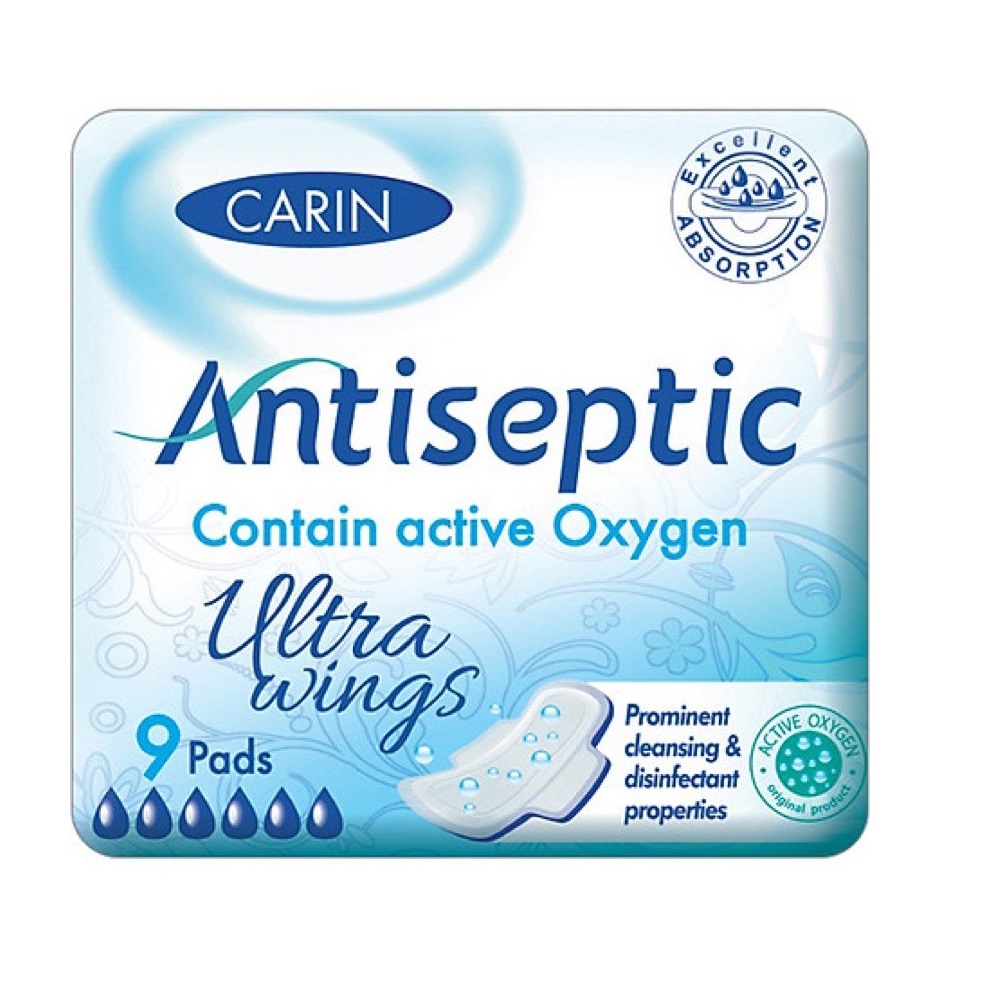82123281634528371 Antiseptic Ultra Wings ultracienkie podpaski ze skrzydełkami 9szt - obrazek 1