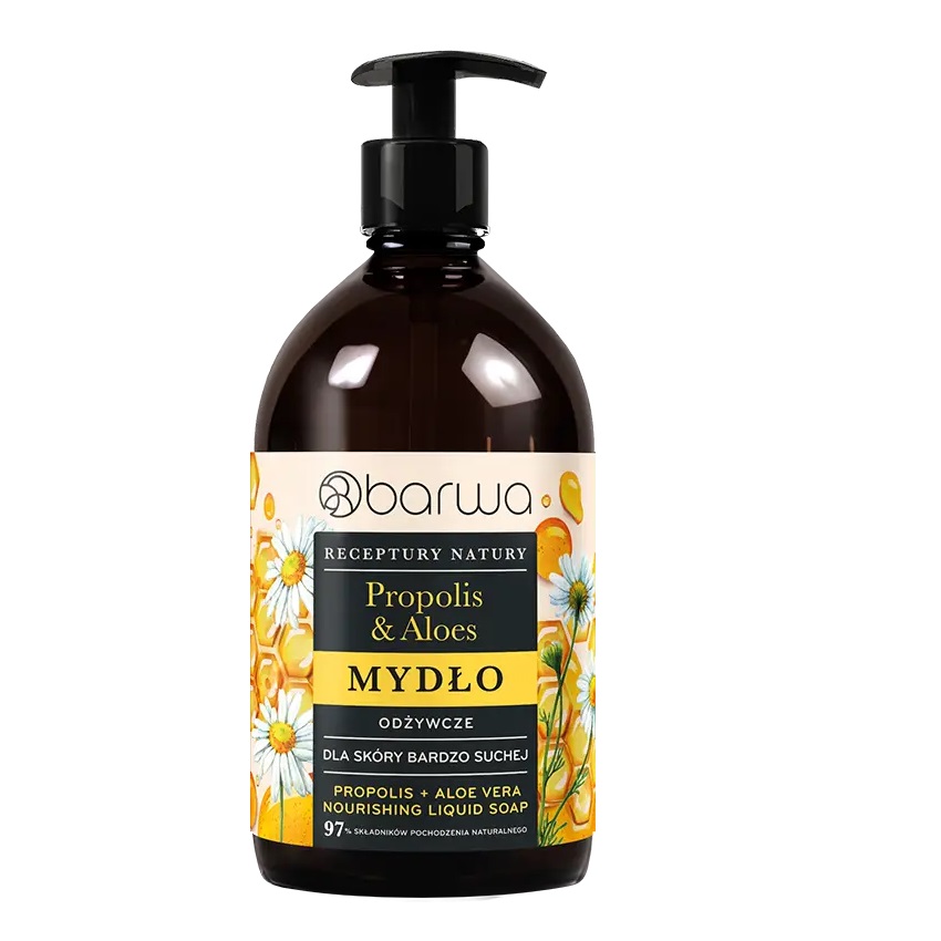 82276001752673028 Receptury Natury odżywcze mydło w płynie Propolis + Aloes 480ml - obrazek 1