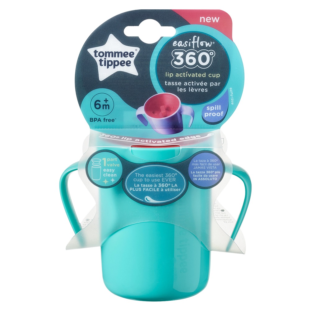 82297541663319814 Easiflow 360° kubek z uchwytami 6m+ Zielony 200ml - obrazek 1