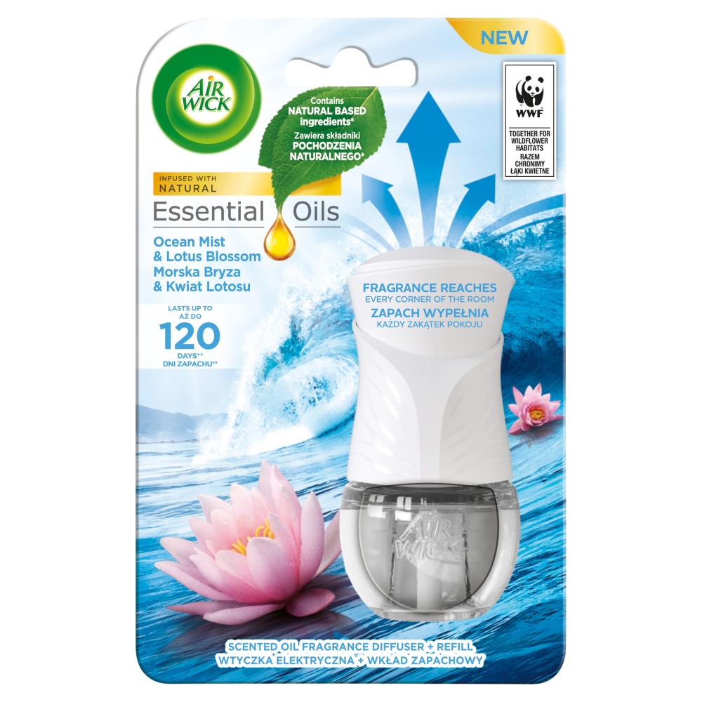 82588191677076299 Essential Oils wtyczka elektryczna i wkład Morska Bryza i Kwiat Lotosu 19ml - obrazek 1