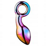 Glamour Glass Chunky Ring Plug szklany korek analny z uchwytem