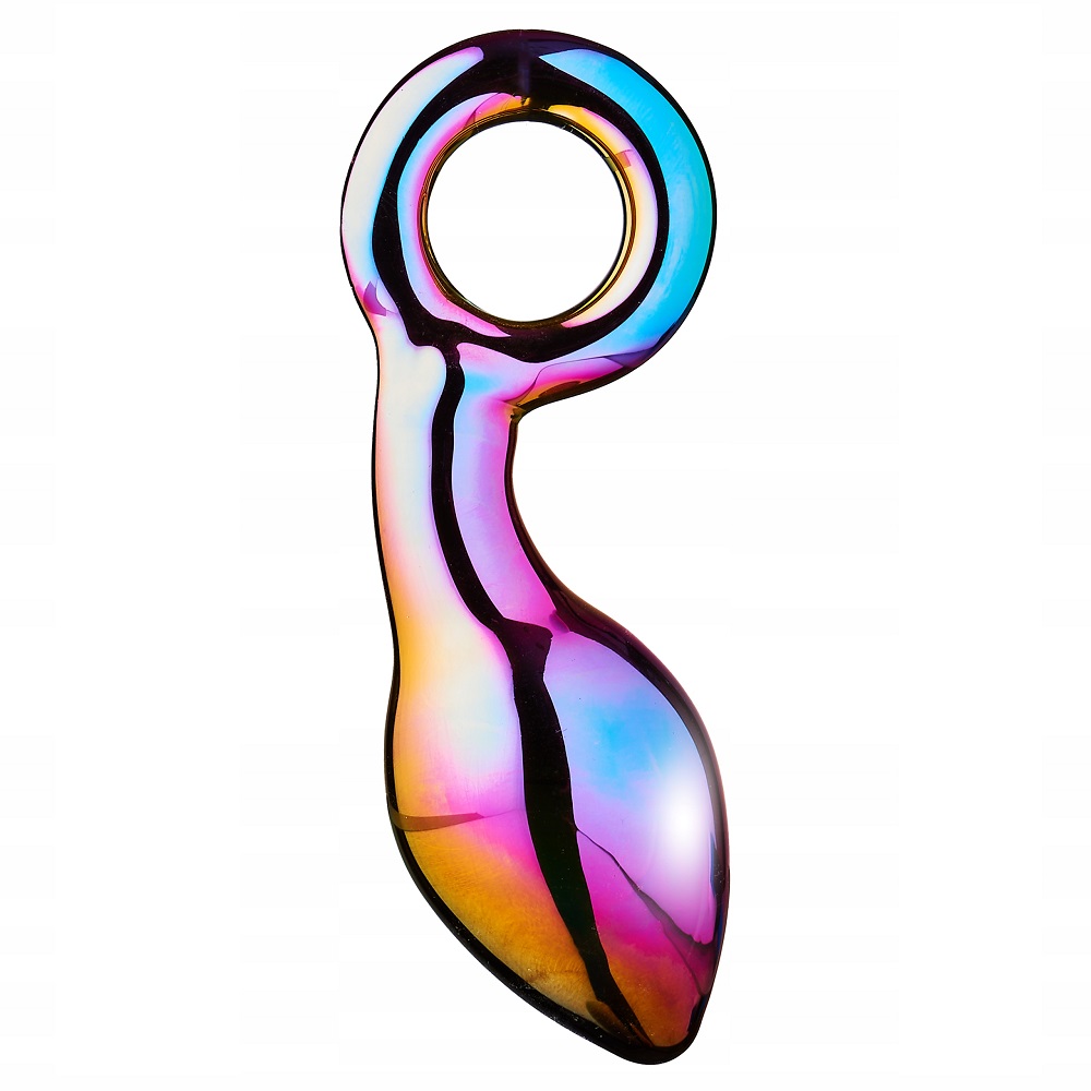 82650331707728954 Glamour Glass Chunky Ring Plug szklany korek analny z uchwytem - obrazek 1
