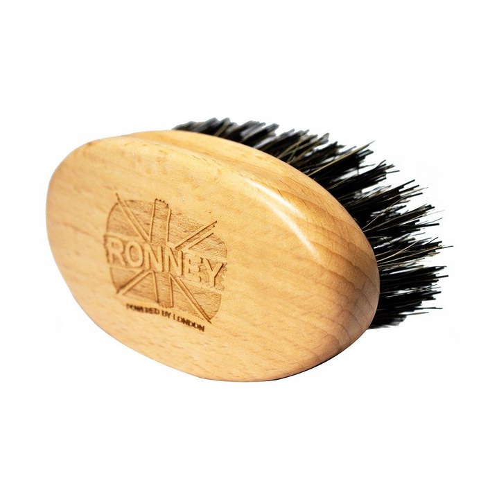 82690601601649408 Wooden Beard Brush drewniana szczotka do brody z naturalnego włosia Mała Jasna - obrazek 1