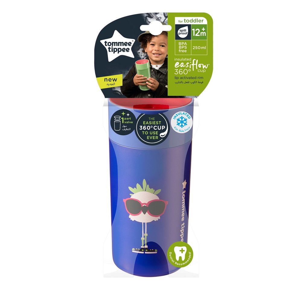 82927041663316551 Easiflow 360° kubek termiczny 12m+ Granatowy 250ml - obrazek 1