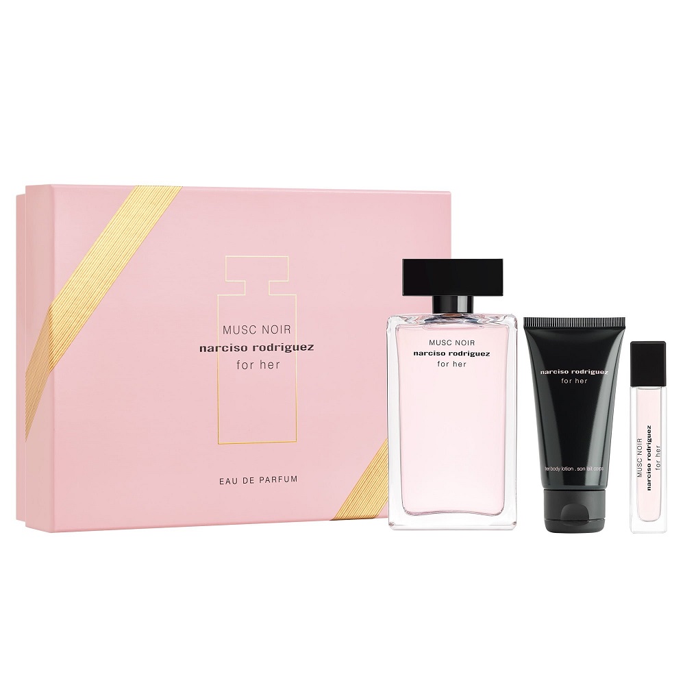 8303361718604378 For Her Musc Noir zestaw woda perfumowana spray 100ml + balsam do ciała 50ml + woda perfumowana spray 10ml - obrazek 1