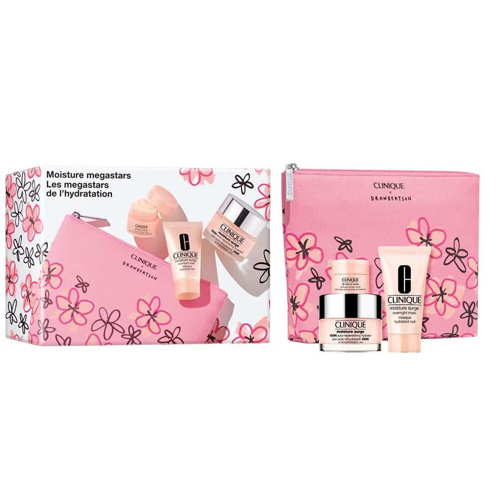 83075091742564443 Moisture Megastars zestaw krem nawilżający 50ml + całonocna maska 30ml + krem pod oczy 5ml + kosmetyczka - obrazek 1