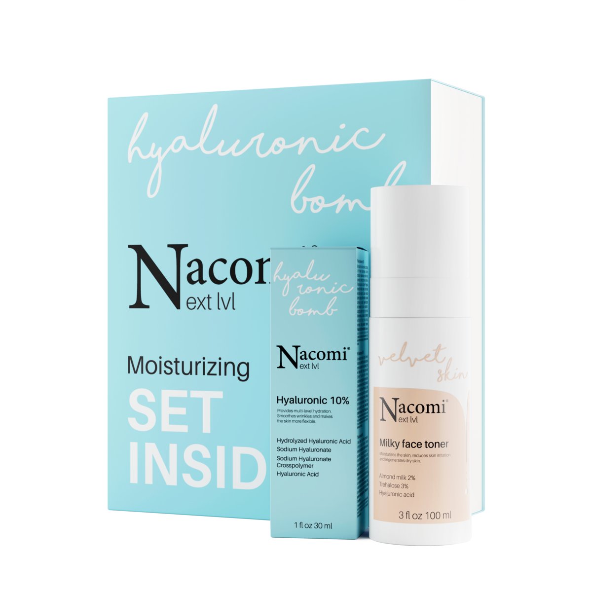83287131667567103 Next Level Moisturizing zestaw mleczny tonik do twarzy 100ml + kwas hialuronowy 10% 30ml - obrazek 1