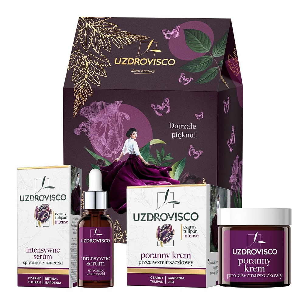 8340841699867707 Czarny Tulipan Intense zestaw poranny krem przeciwzmarszczkowy 50ml + intensywne serum spłycające zmarszczki 30ml - obrazek 1