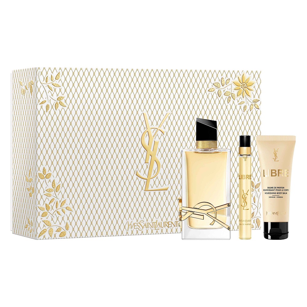 83805731730090758 Libre Pour Femme zestaw woda perfumowana spray 90ml + woda perfumowana spray 10ml + balsam do ciała 50ml - obrazek 1