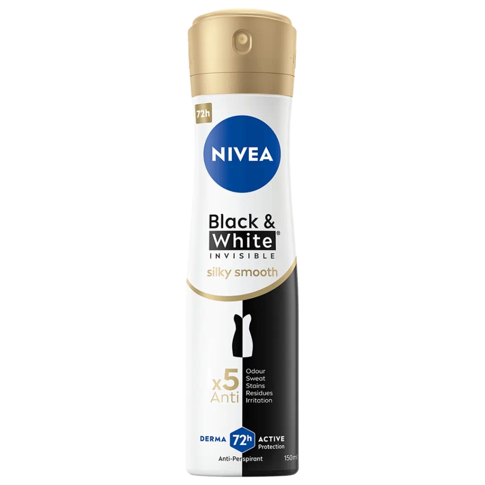 83881201753971160 Black&White Invisible Silky Smooth antyperspirant spray 150ml - obrazek 1