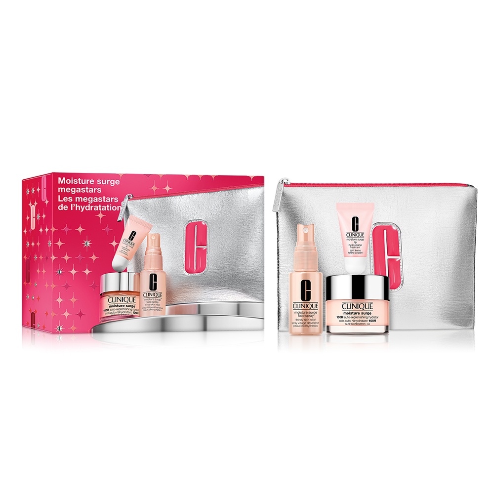 84028011757659727 Moisture Surge Megastars zestaw nawilżający żelowy krem do twarzy 50ml + mgiełka do twarzy 30ml + balsam do ust 7ml + kosmetyczka - obrazek 1