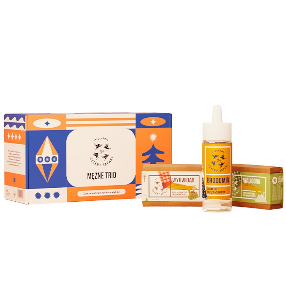 84104221732606415 Mężne Trio zestaw olejek do brody 30ml + mydło do włosów i brody 110g + mydło do ciała 110g - obrazek 1