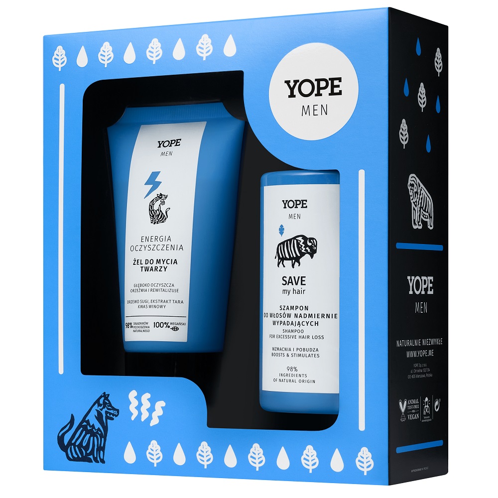 84247341732525065 Men Wood zestaw żel do mycia twarzy 150ml + szampon do włosów 300ml - obrazek 1