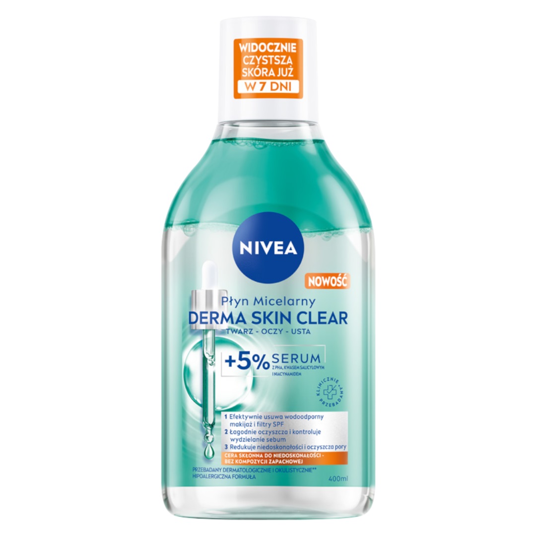 84250791749117216 Derma Skin Clear płyn micelarny do demakijażu z 5% serum 400ml - obrazek 1