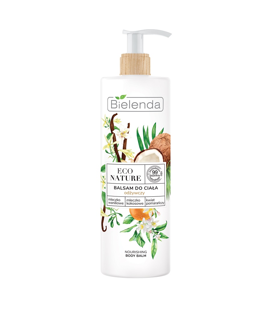 84251011650624825 Eco Nature balsam do ciała odżywczy Mleczko Waniliowe & Kokosowe & Kwiat Pomarańczy 400ml - obrazek 1