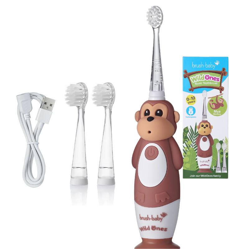 84357231720679363 WildOnes szczoteczka soniczna dla dzieci 0-10l Monkey - obrazek 1