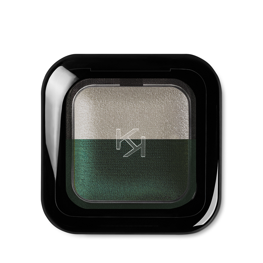 BRIGHT DUO BAKED EYESHADOW 18 Bright Duo Baked Eyeshadow wypiekany cień do powiek 18 Pearly Steel - Satin Jungle Green 2.5g - obrazek 1