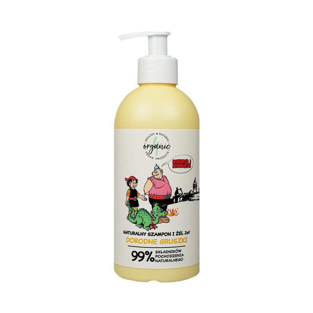 84502001632109897 Kajko i Kokosz naturalny szampon i żel do mycia dla dzieci 2w1 Dorodne Gruszki 350ml - obrazek 1
