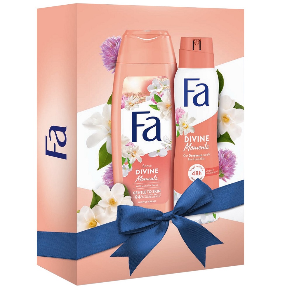 8467361697543925 Divine Moments zestaw żel pod prysznic 250ml + dezodorant w sprayu 150ml - obrazek 1