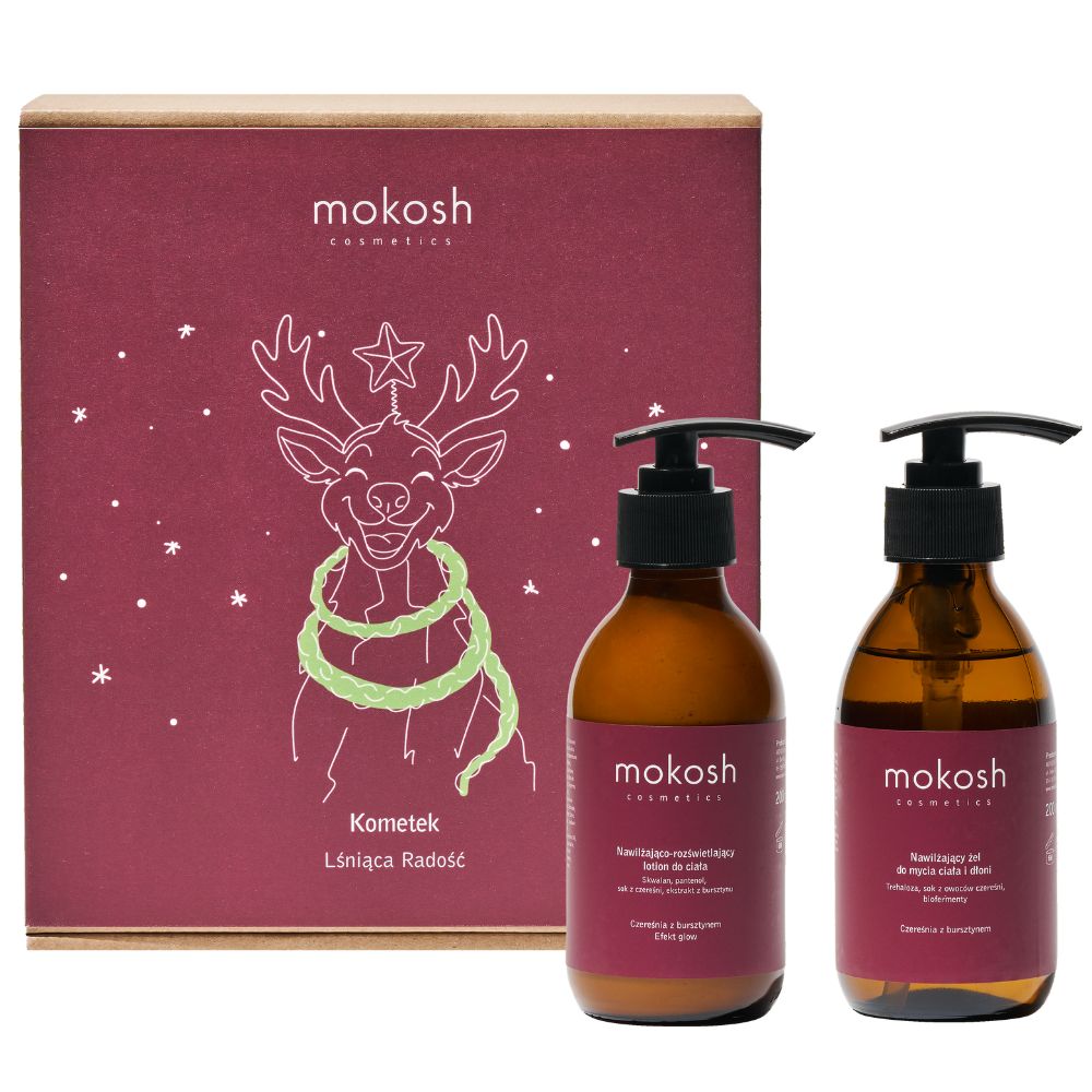 84925581761645080 Kometek Lśniąca Radość zestaw nawilżający żel do mycia ciała i dłoni 200ml + nawilżająco-rozświetlający lotion do ciała 200ml - obrazek 1