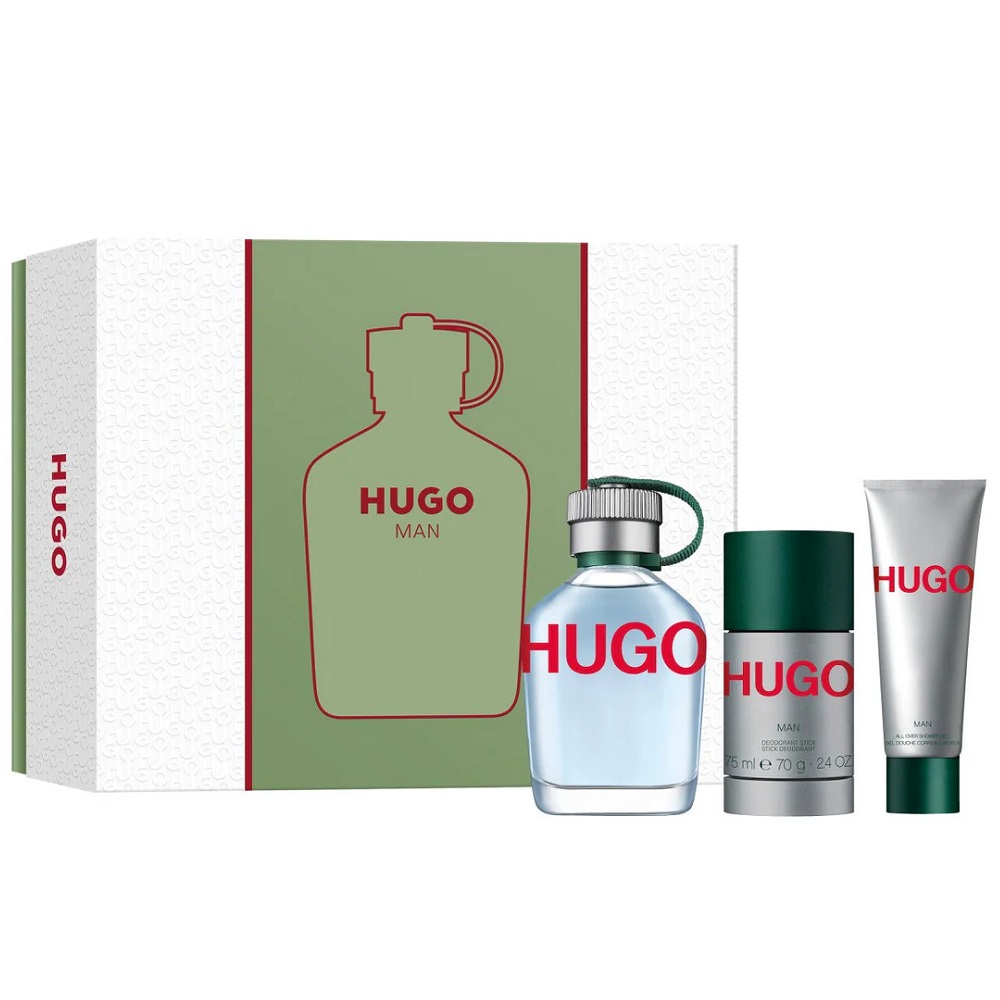 85690161732268997 Hugo Man zestaw woda toaletowa spray 125ml + dezodorant sztyft 75ml + żel pod prysznic 50ml - obrazek 1