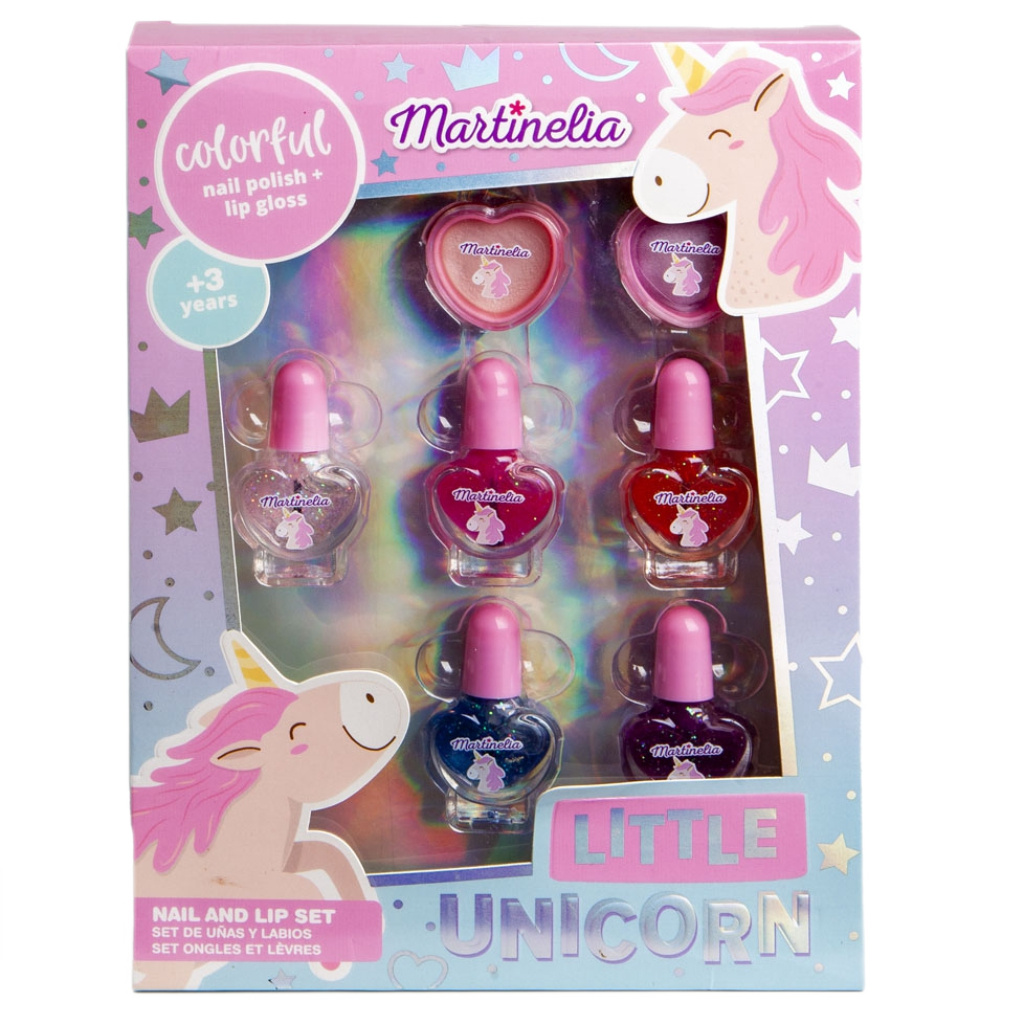 85717611710496456 Little Unicorn Nail Polish & Lip Set zestaw błyszczyk do ust 2szt. + lakier do paznokci 5szt. - obrazek 1