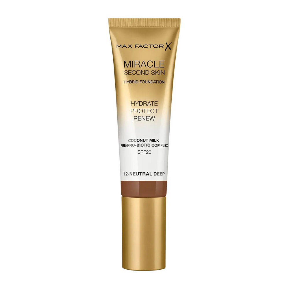85808651654172860 Miracle Second Skin Hybrid Foundation podkład nawilżający z filtrem 12 Neutral Deep 30ml - obrazek 1