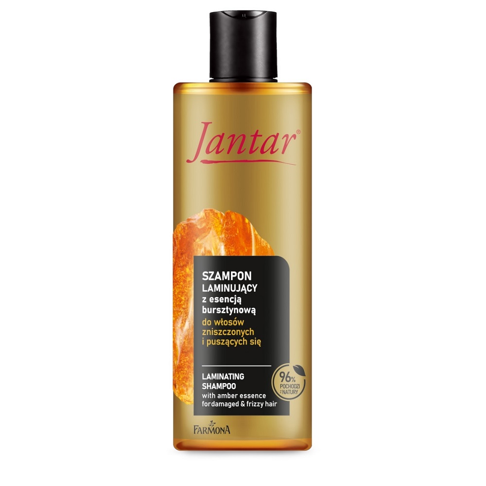 86248261748874786 Jantar szampon laminujący do włosów zniszczonych i puszących się z esencją bursztynową 300ml - obrazek 1