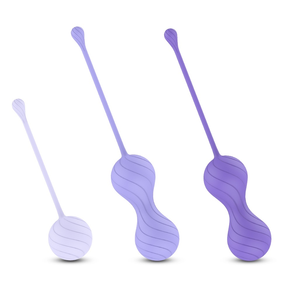 8627791635149265 Alice progresywne kulki gejszy do ćwiczeń mięśni miednicy Purple 3szt. - obrazek 1
