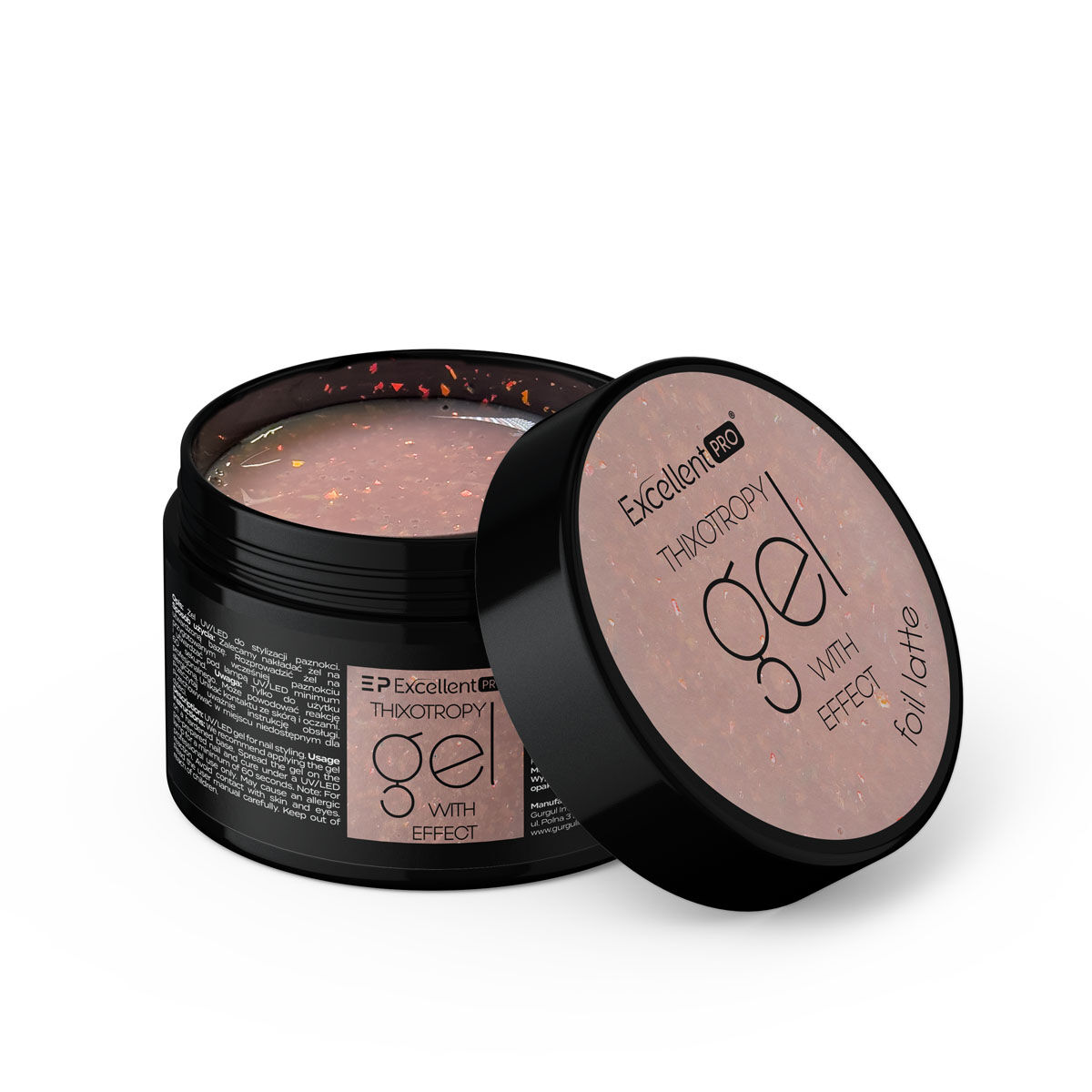 86389671761330728 Thixotropy Gel With Effect żel budujący Foil Latte 15g - obrazek 1