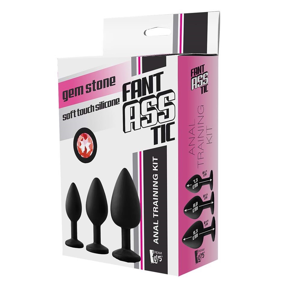 86604771692619711 Fantasstic Anal Training Kit korek analny Red Stone 3szt. - obrazek 1