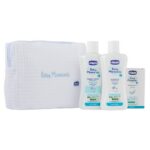 Baby Moments Blue zestaw płyn do kąpieli 200ml + szampon do włosów 200ml + delikatne mydło 100g