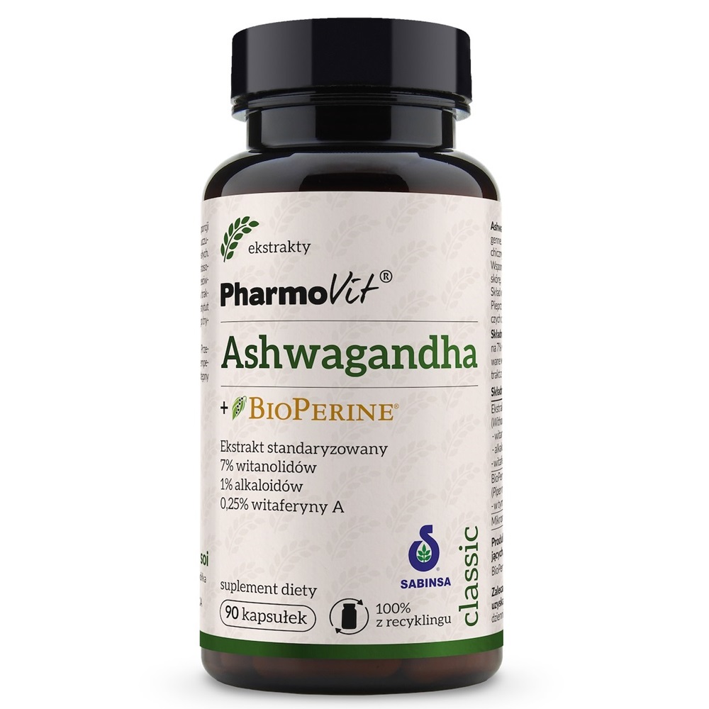 86965431746438075 Ashwagandha + BioPerine suplement diety 90 kapsułek - obrazek 1