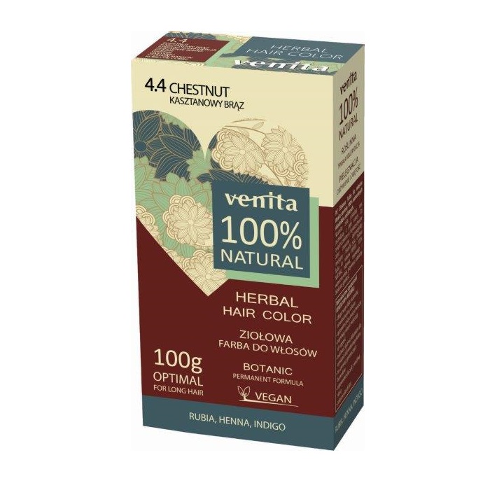 87036711621940836 Herbal Hair Color ziołowa farba do włosów 4.4 Kasztanowy Brąz 100g - obrazek 1