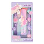 Little Unicorn Watch&Manicure zestaw lakier do paznokci 4szt + pilniczek + zegarek z błyszczykiem do ust